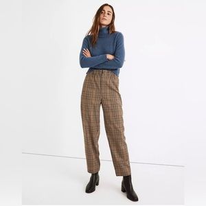 Madewell Pull-On High-Rise Tapered Pants in Coaster Plaid